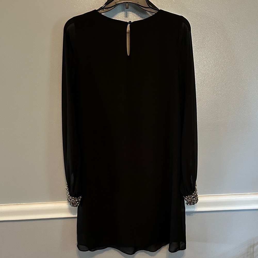 Iz Byer Black Long Sleeve Dress with Embellished Cuffs - Picture 8 of 10